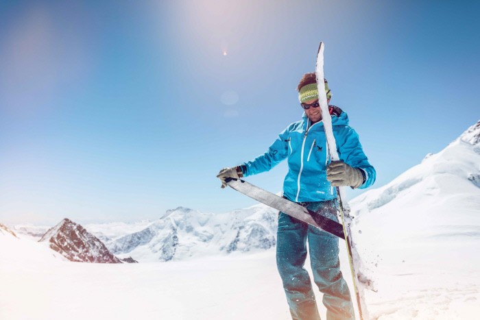 Wallis: Skitourenfahrer im Gebiet Rosablanche, Val de Bagnes